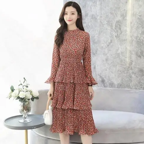 2020 Шифоновые Платья с цветочным принтом женские облегающие длинные платья