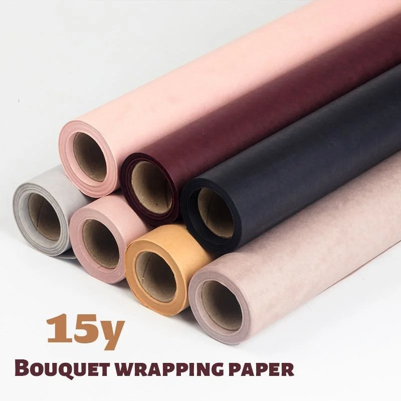 

New 60cm X 15 Yard Flower Bouquet Wrapping Paper Roll Florist Supplies Matt Kraft Fresh Flowers Wrapping Paper Office Paper