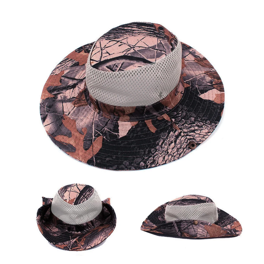 Унисекс летняя камуфляжная дышащая сетчатая Солнцезащитная шляпа Boonie уличная