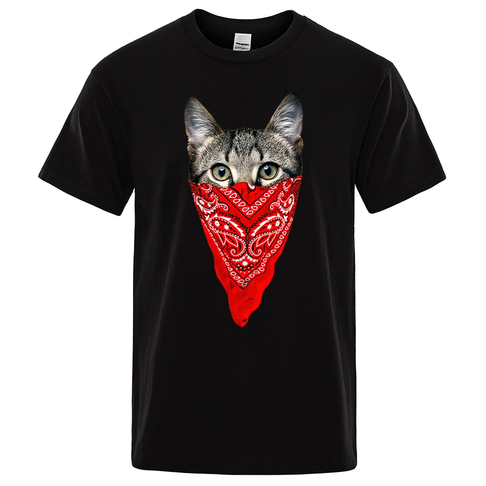 

2021 Summer High Quality Men Short Sleeve Animal Tee Brand T-Shirts Mens Lovely Cat Print T Shirts Shirt Casual Streetwear Tops