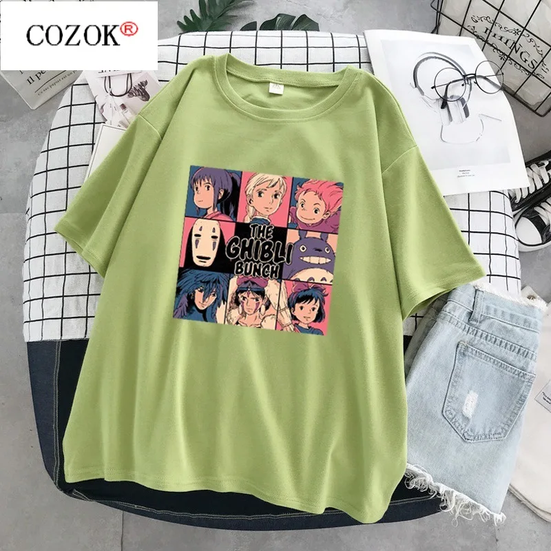 

2021 Summer New Harajuku Style Japanese Anime Print T-shirt Anime Kawaii Ladies Print T-shirt Tops Graphic Tee