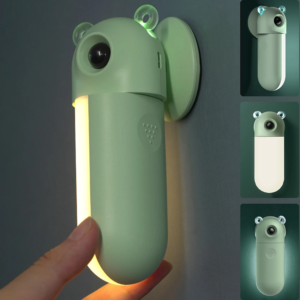 

USB LED Night Lights 5V 0.5W Bear Cartoon Touch Dimming LED Charging Night Light Table Desk Lamp Room Decor Decoration Bedroom