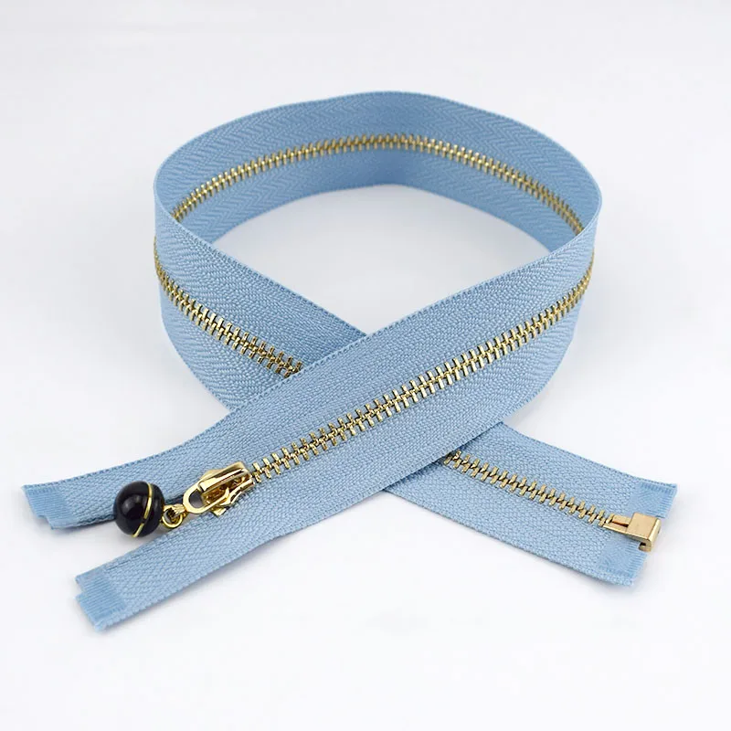 Skyblue-black 50 см 3# жемчужный слайдер съемник украшения металлические застежки-молнии для шитья одежды молния DIY ремесло аксессуары для шитья ZA044 золотые молнии - Цвет: Skyblue-black