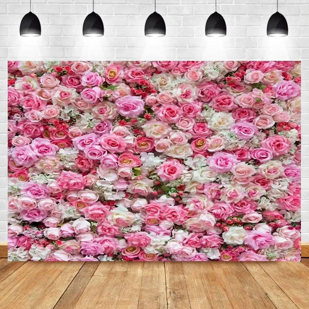 

Vinyl 3D Blooming Roses Anthemy Flowers Wall Backdrop For Bridal Shower Wedding Background Photo Studio Floral Wedding Backdrops