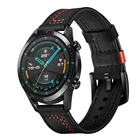 Кожаный ремешок для часов Huawei GT 2 для Samsung Galaxy watch 46 мм ремешок 22 мм ремешок для часов GT2 3 22 46 мм браслет Gear S3 Frontier Band