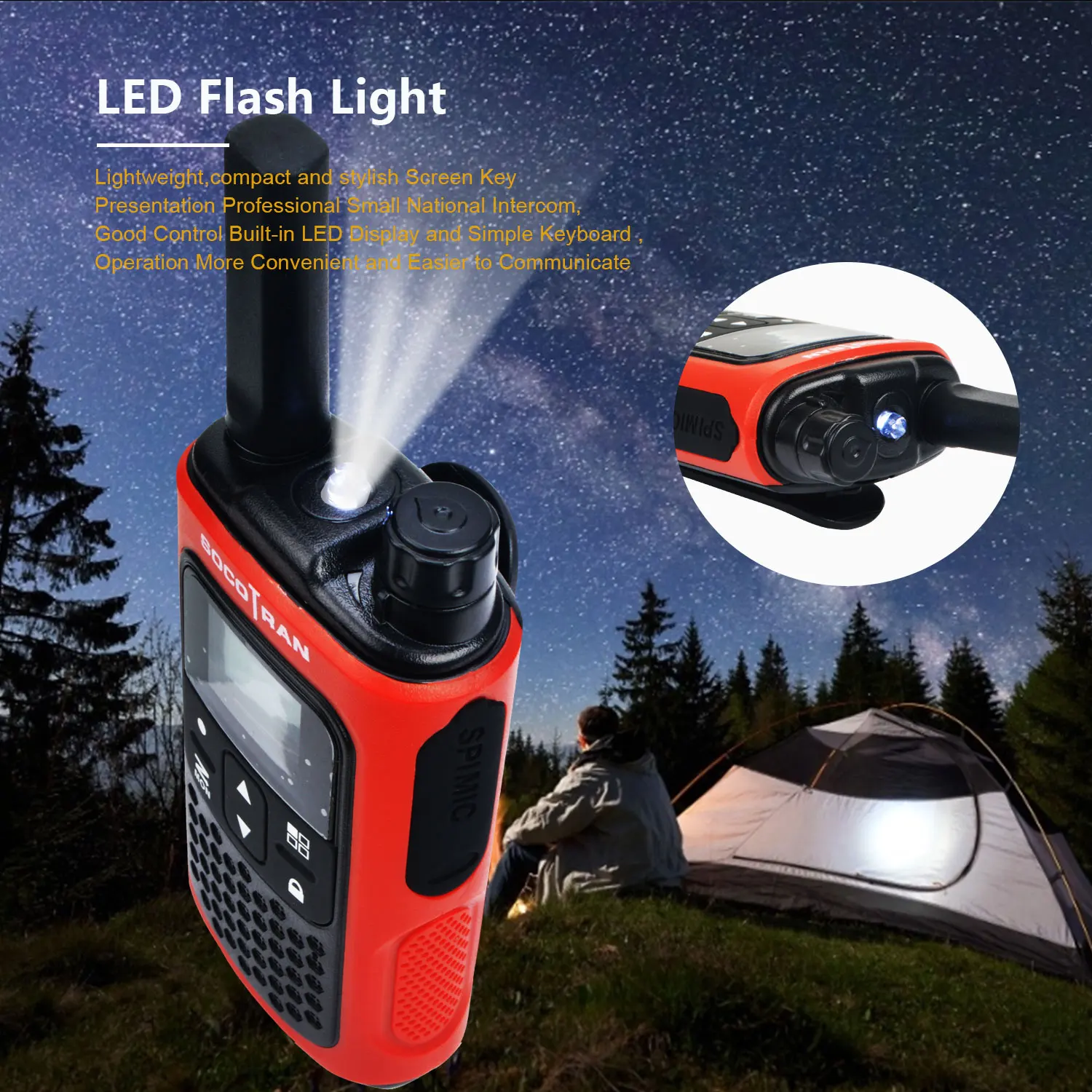 SocoTran PMR 446 License Free Walkie Talkie Scan VOX & Privacy Codes with Rechargeable Battery Ham 2 Way Radio Adults & Kids Use