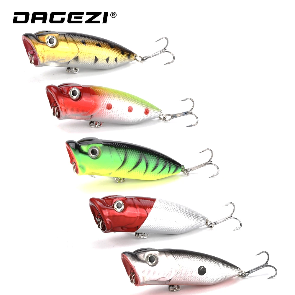 

DAGEZI 1pcs Popper Lure 7cm/12g fishing lure fishing tackle floating crankbait Artificial bait Top Water Hard Bait