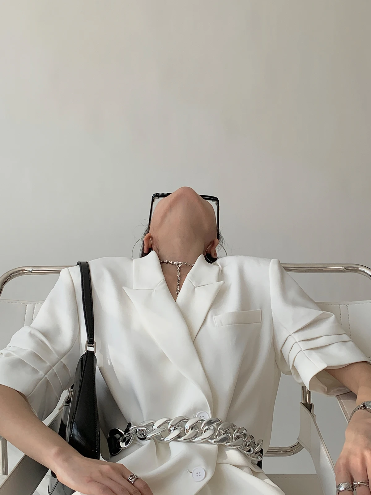 

summer blazer Pleated short-sleeved suit jacket women loose casual coat commuter suit temperament top veste chaquetas ensemble