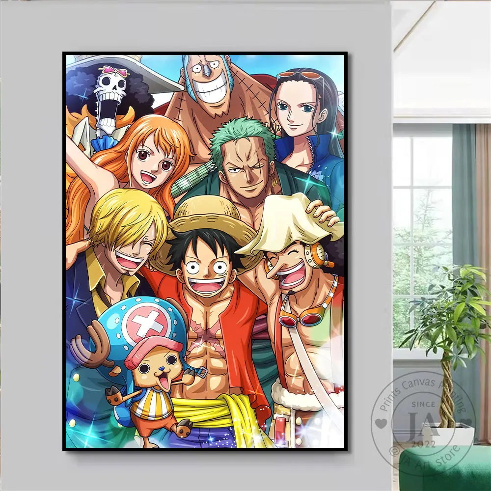 

One Piece Luffy Print Picture Japanese Anime Poster Mural Art Decor Canvas Painting For Bedroom Home Decoration Cuadros Gifts