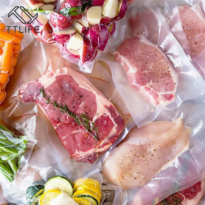 100 шт./лот кухонный вакуумный упаковщик пищи пластиковый пакет пакеты для