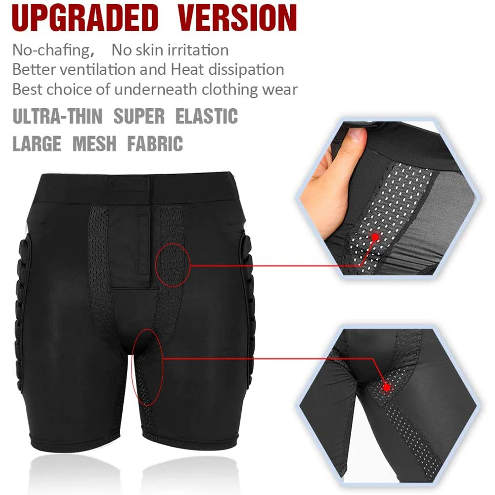 

HEROBIKER Protective Padded Shorts Protection Short Pants Protective Gear Pad for Snowboard Skate and Skiing Butt Hip Tailbone