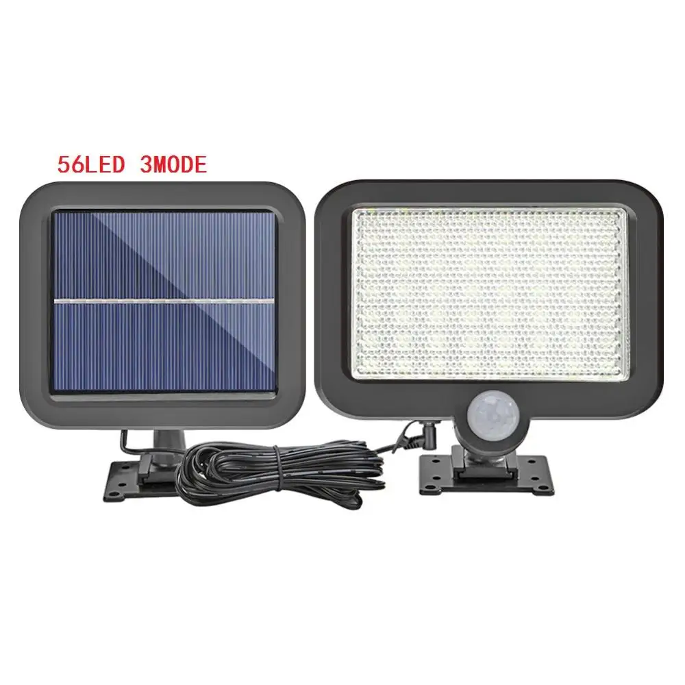 56LED 3MODE COB 56/100/120LED Солнечная лампа с датчиком движения PIR, водонепроницаемый наружный Ночной светильник с инфракрасным датчиком, садовый светильник, Прямая поставка - Испускаемый цвет: 56LED 3MODE