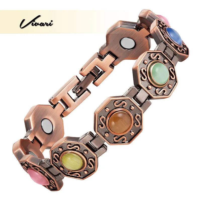

Vivari Octagon Magnetic Copper Plating Bracelet For Women Fashion Jewelry Charm Bracelet Wristband Promote blood circulation