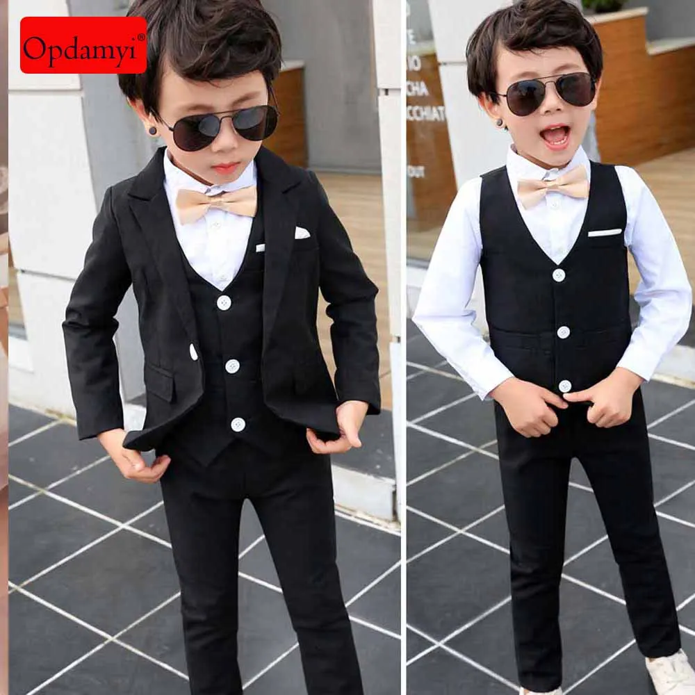 Костюм для мальчиков Вечерние Детские костюмы Куртка Жилет Брюки 3 предмета