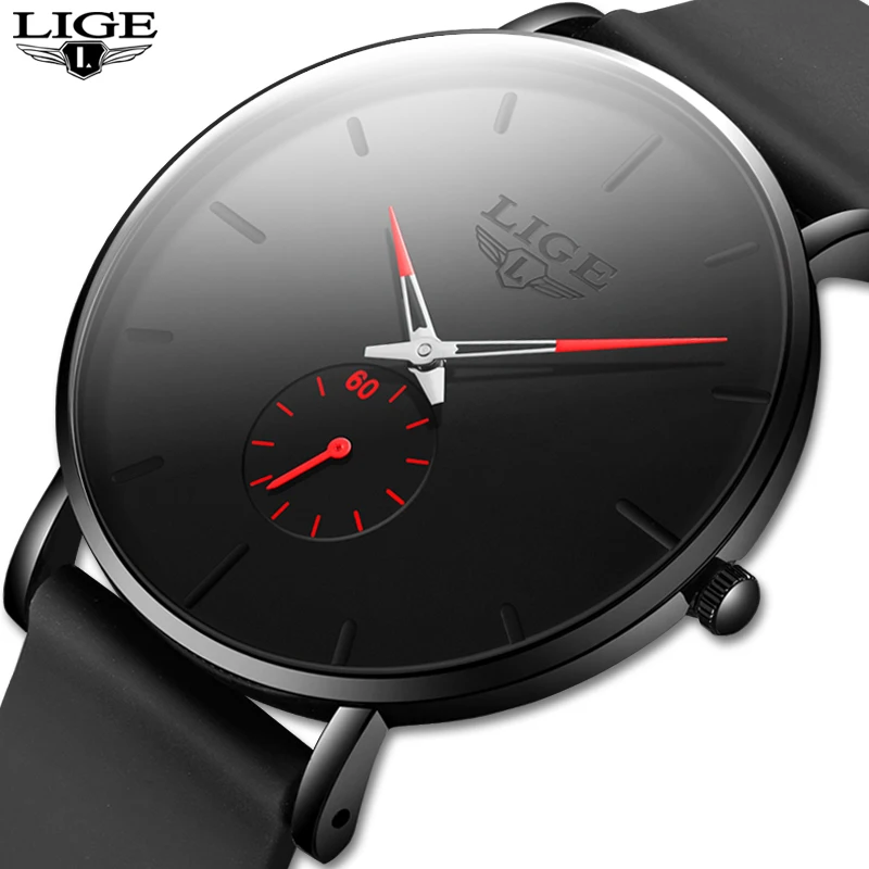 2020LIGE New Silicone Watches Mens Casual Fashion Sport Waterproof Clock Top Brand Luxury Quartz Men Watch Relogio Masculino+Box | Наручные