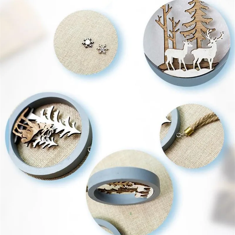 Новый год 2020 Noel Deer Moose DIY рождественские деревянные подвески Diy украшения для