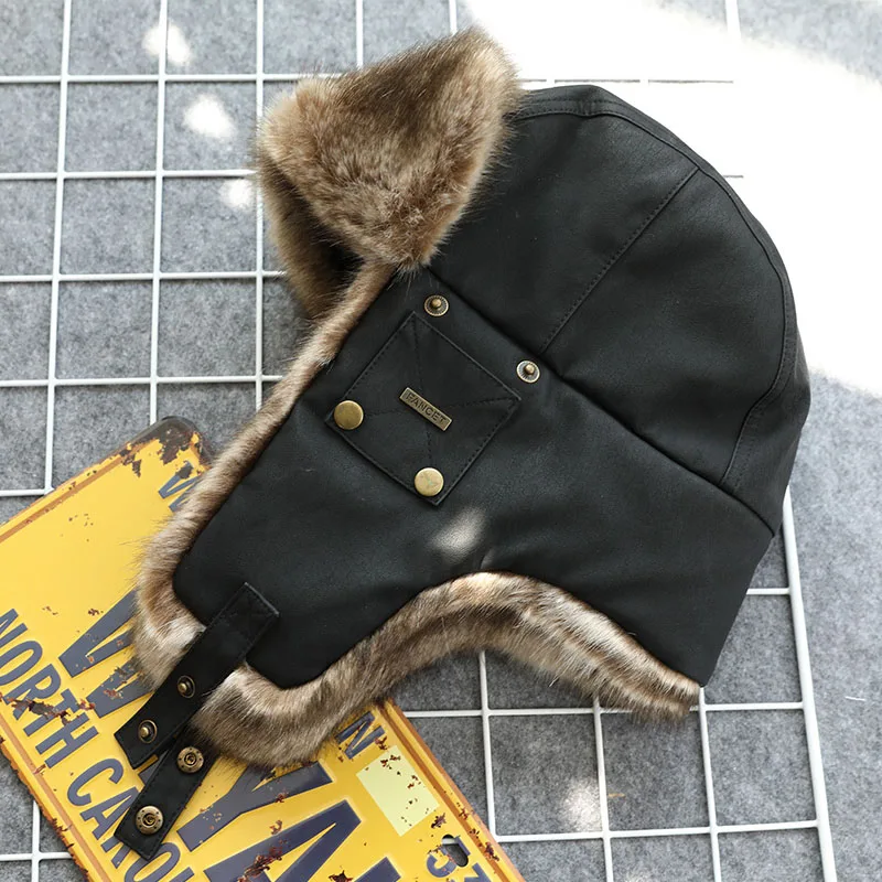 4 Colors Faux Fur Bomber Hat Men Thick Warm Snow Hats Russian Ushanka Earflap Cap Windproof Ski Outdoors Aviator Helmet Winter