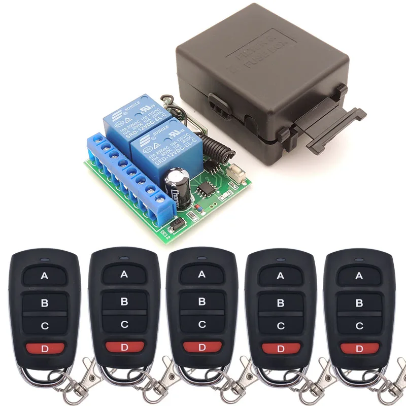12V 10A 2CH rf релейный Приемник 433MHz универсальный беспроводной пульт дистанционного управления для универсальных электрических штор/гаража/открывания двери