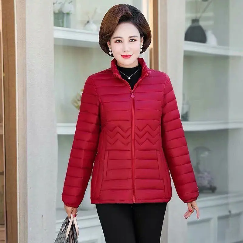 

Mom autumn winter coat cotton padded jacket short 2020 new middle-aged and old women's light down cotton padded jacket
