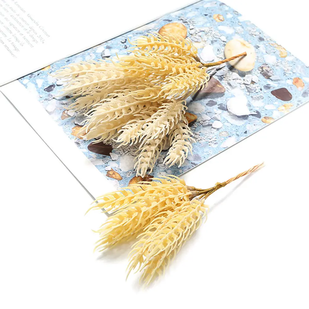 5 бутонов искусственных цветов пластиковый букет пшеницы искусственная пшеница