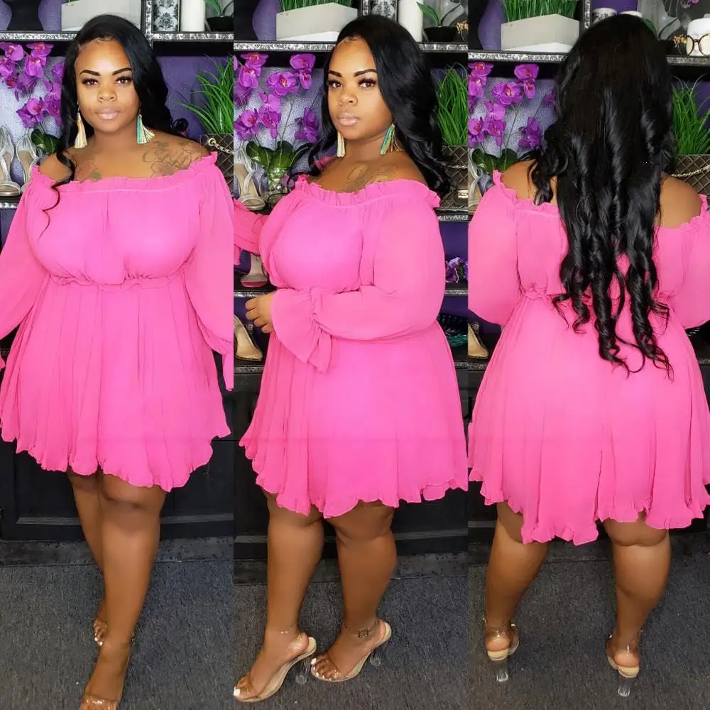 Осеннее платье с длинным рукавом и оборками Женское Платье Ампир размера плюс