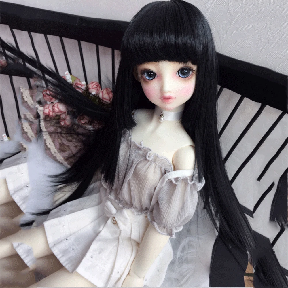 Парик Allaosify для шарнирной куклы SD длинные прямые коричневые волосы 1/3 1/4 1/6 1/8