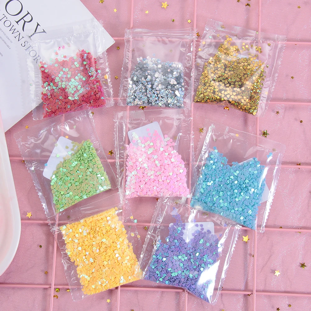 1 мешок 3 мм полимерные наполнители свободное любовное сердце с блестками