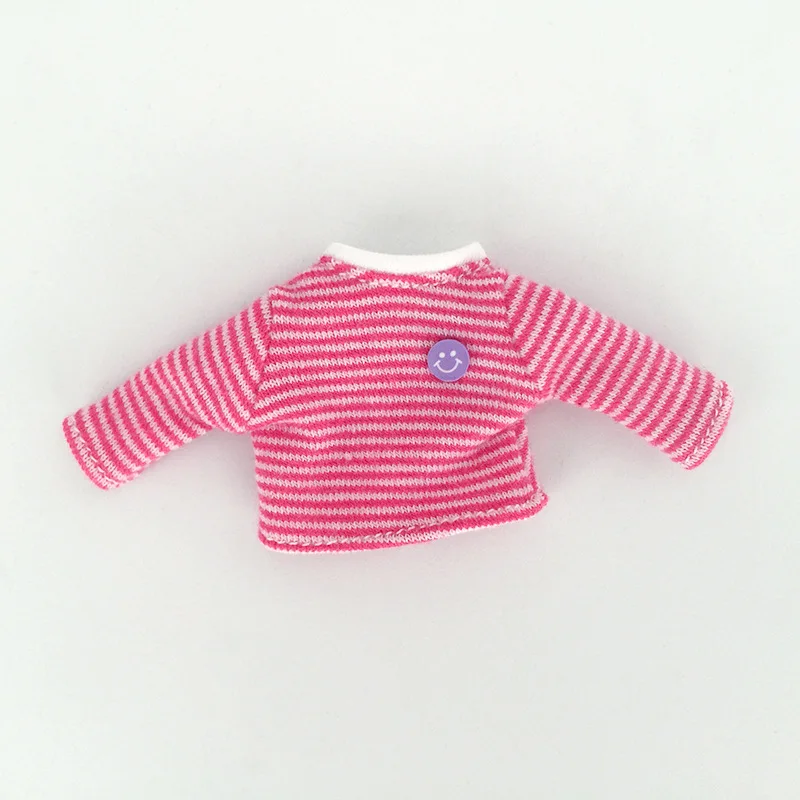 

New 16cm BJD Ob11 Doll Clothes Lovely Stripe Sweater Inside 1/12 Dolls GSC PD9 Molly Universal Accessory Toys