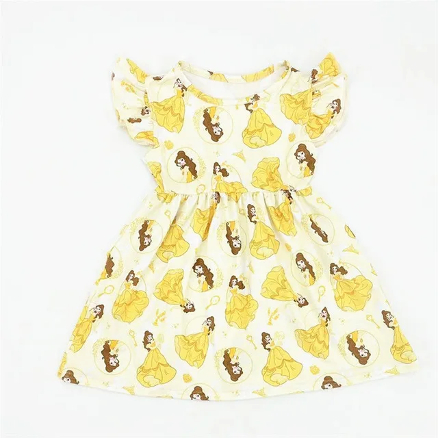 Летнее Новое поступление фиолетовое платье принцессы с оборками для девочек