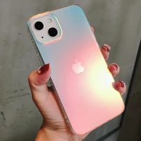 luxury matte laser gradient clear phone case for iphone 13 pro max 12 11 x xr xs 7 8 plus se 2020 fashion soft shockproof cover