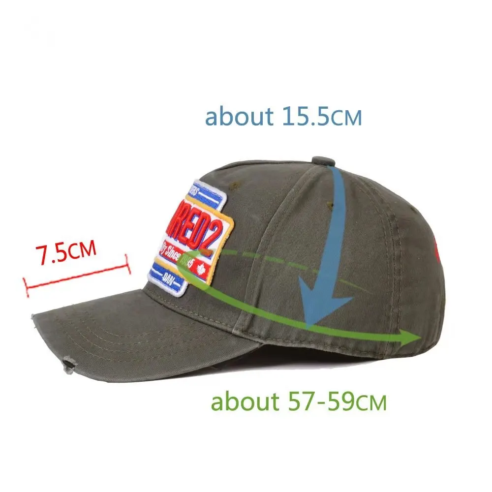 

DSQ letter cotton designer hip hop hat truck driver hat dad hat icon hat adjustable men's and women's Snapback Gorras black capc