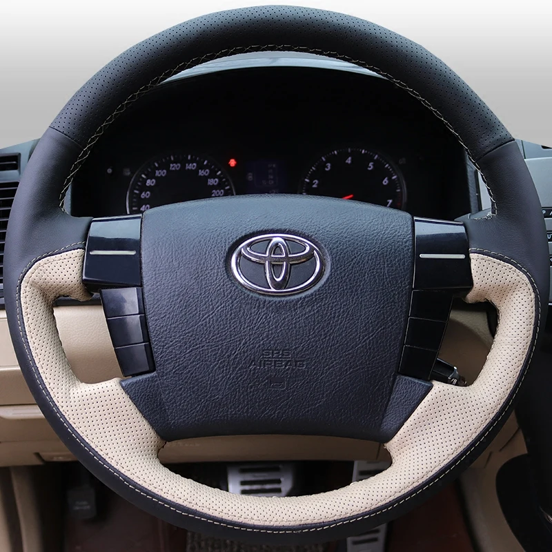 

DIY hand-sewn leather car steering wheel cover for Toyota MarkX