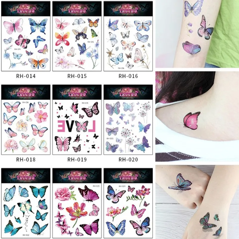 

1pcs Sexy 3D Butterfly Temporary Tattoo Sticker Face Arm Body Makeup Stickers Waterproof Fake Women Girl Tattoo Pattern