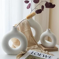 nordic style ceramic vase home decor flower vase round shape home decor accessories wedding decoration art creative donuts