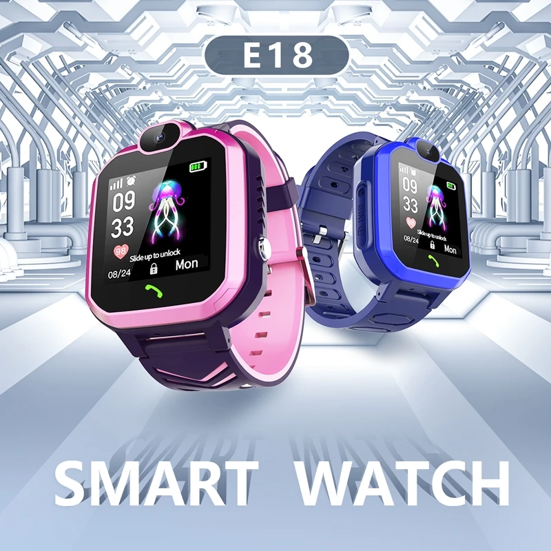 

2021 E18 Водонепроницаемые Детские Смарт-часы SOS Antil-lost Smartwatch Детские 2G sim-карты часы трекер местоположения