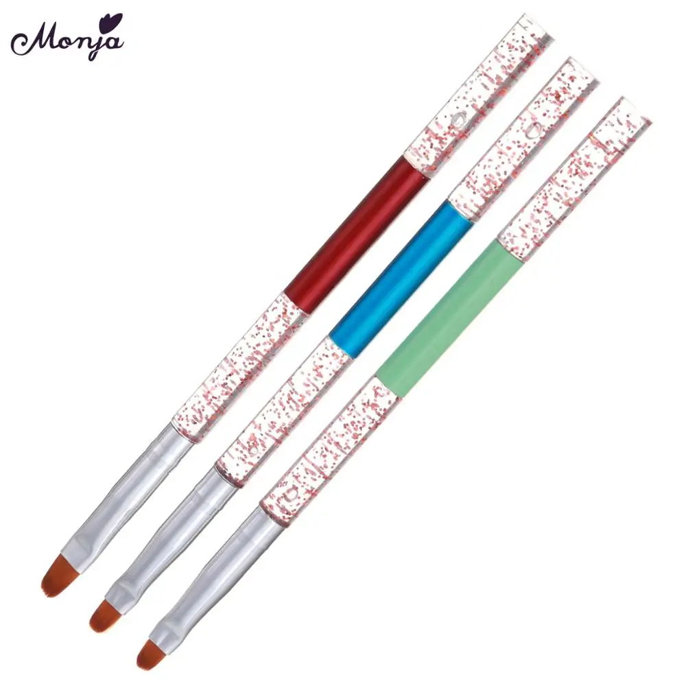 SKU003745 Monja 3 шт./компл. нейл-арта акрил УФ-гель для ногтей строитель лепестков цветка для рисования Рисование кисть с ручкой для маникюра Инструменты - Цвет: SKU003745
