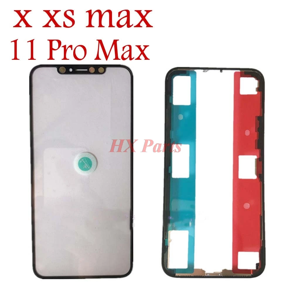 1 компл. Внешнее стекло для фронтального экрана с OCA + рамка в сборе iPhone X XS max 11 PRO MAX