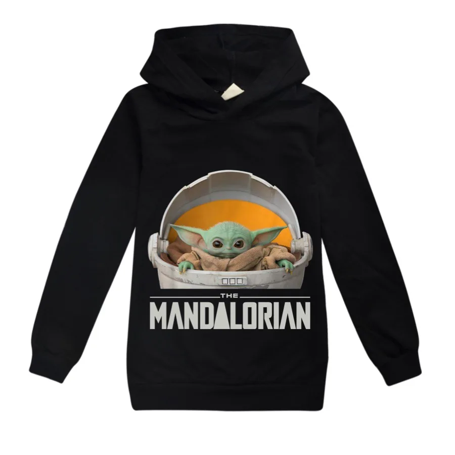 Детская блузка с капюшоном Yoda мандалор футболка рубашка для девочек топы длинным