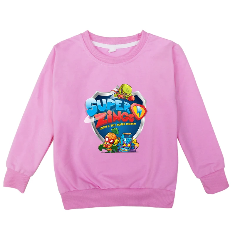 

Super Zings Boys Sweatshirt Kawaii Cartoon Boys Girls Game Hoodies Oversized Streetwear Funny Girls Pullover