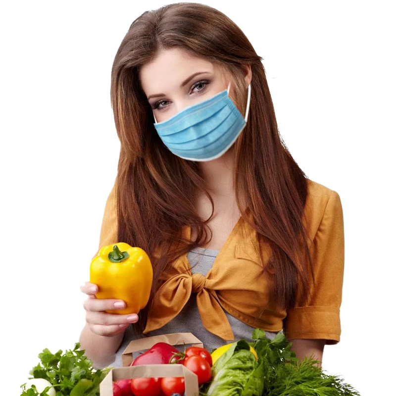 

Three-Layer Adult's Mask Unisex Basic Blue Breathing Dustproof Disponsable Mask
