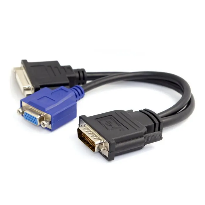 DMS-59 штекер в DVI 24 + 5 гнездовой и VGA RG 15pin женский сплиттер Удлинительный кабель 15 см