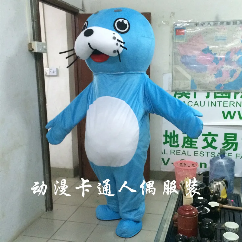 Костюм-талисман морской лев аквариум мультяшный персонаж океанская игра для