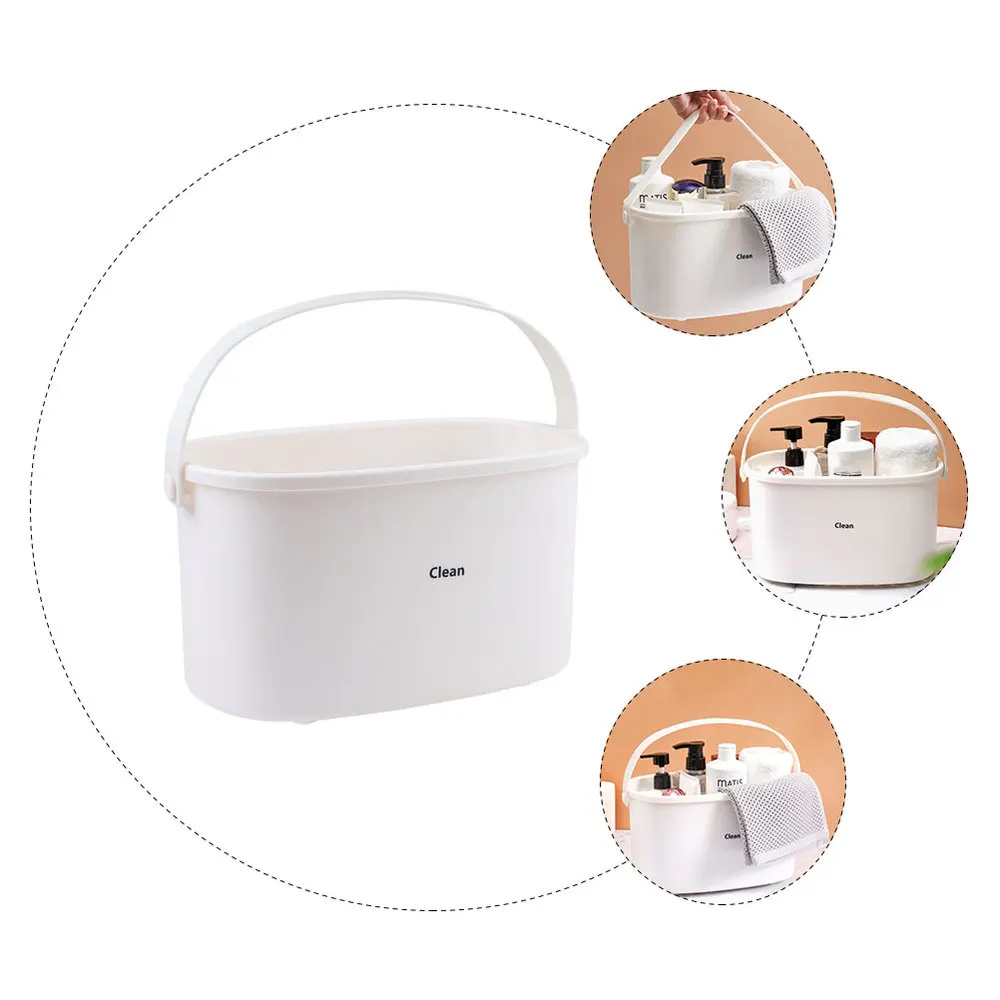 

1Pc Creative Drain Storage Basket Bathroom Shower Basket Sundries Holder White