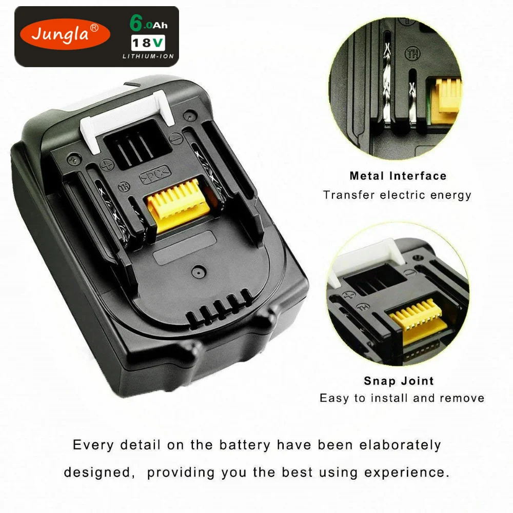 

Original 18V6000mAh 6.0Ah rechargeable power tools battery for Makit with lithium ion replacement LED LXT BL1860B BL1860 BL1850