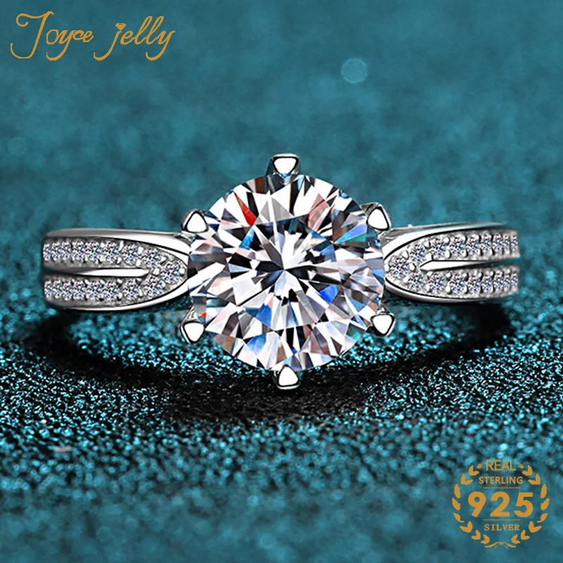 

JoyceJelly Trendy Women Jewelry Ring 6 Claws 925 Sterling Silver Wedding Rings Simple Classic Hot Party Gifts Wholesa