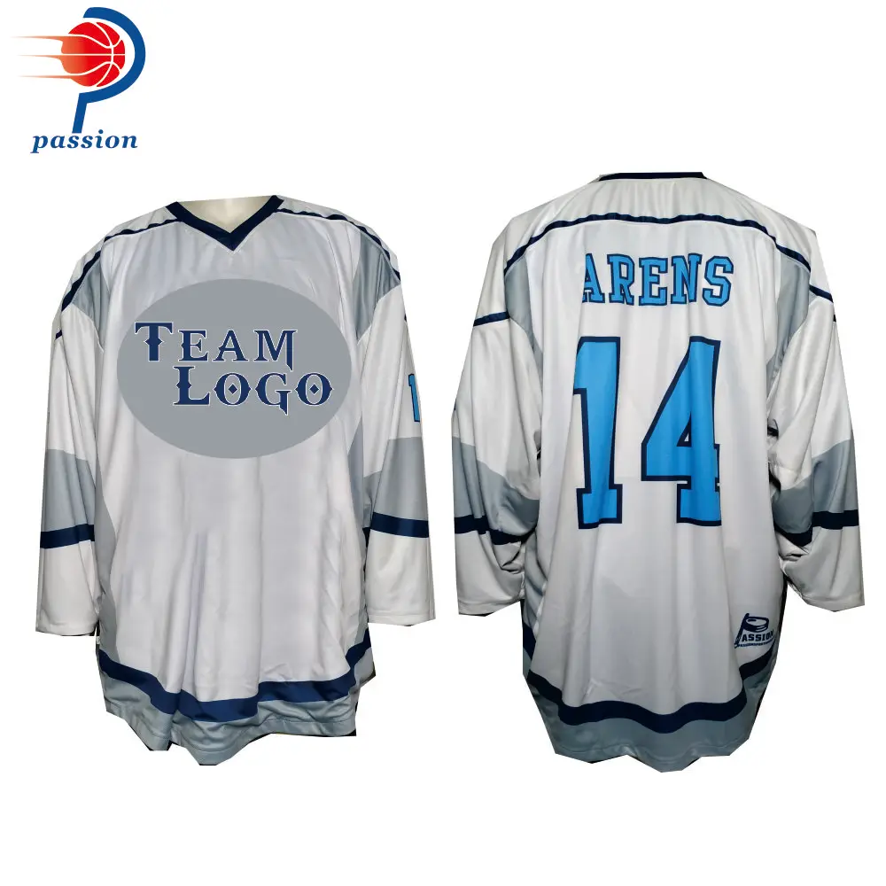 MOQ 10pcs $35 Each Custom Teamwear Sublimation Printing Polyester White Ice Hockey Jersey | Спорт и развлечения
