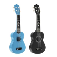 2pcs 21 inch soprano ukulele 4 strings hawaiian guitar uke string pick for beginners kid gift black light blue