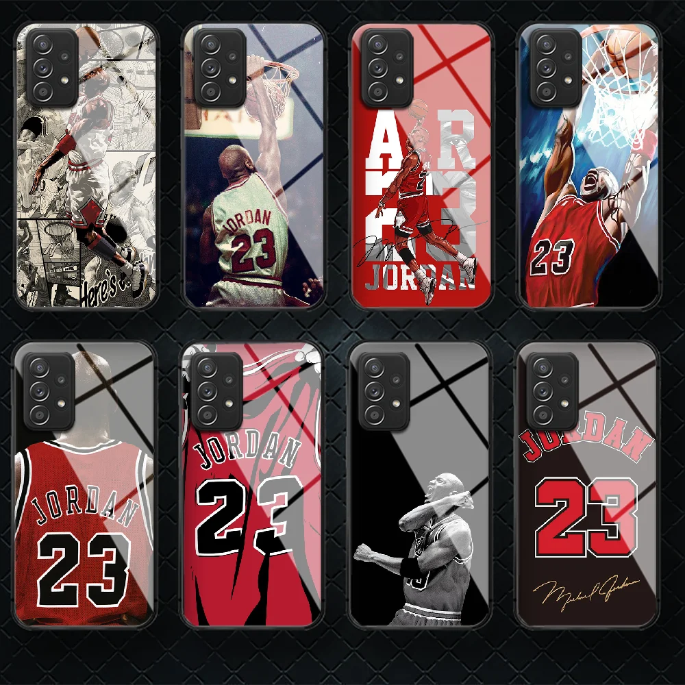 

Basketball Jordan 23 Tempered Glass Phone Case Cover For Samsung Galaxy A M 10 12 20E 21 31 40 50 51 52 70 71 72 S Bumper Coque