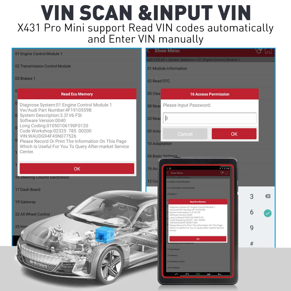 Launch X431 Pro Mini автоматический диагностический инструмент поддержка полной системы