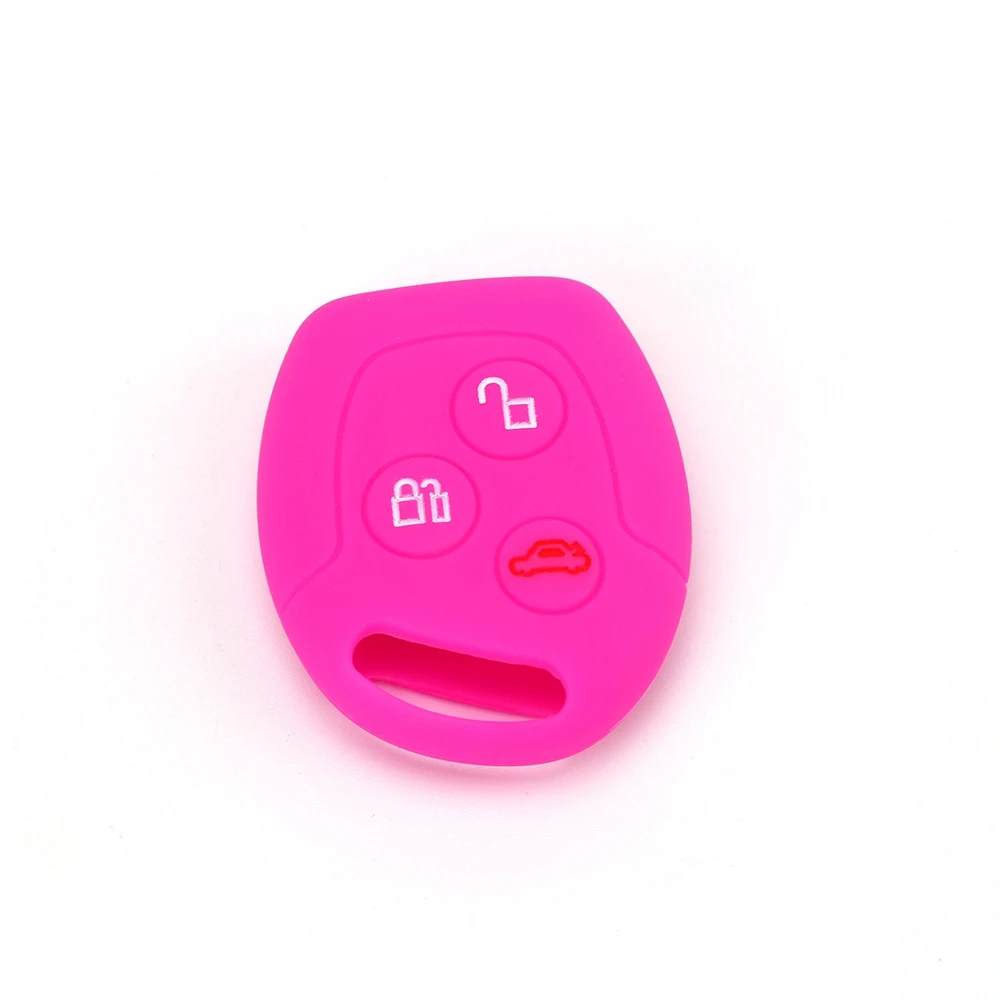

Hot silicone car key cover case shell fob Fit For Ford Focus Mondeo Festiva Fusion Suit Fiesta KA 3 button remote key shell